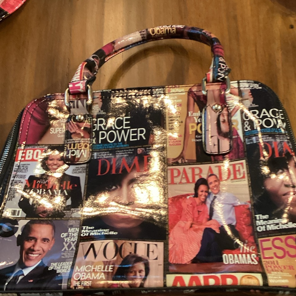 Vibrant Magazine Print Satchel. The Obama’s